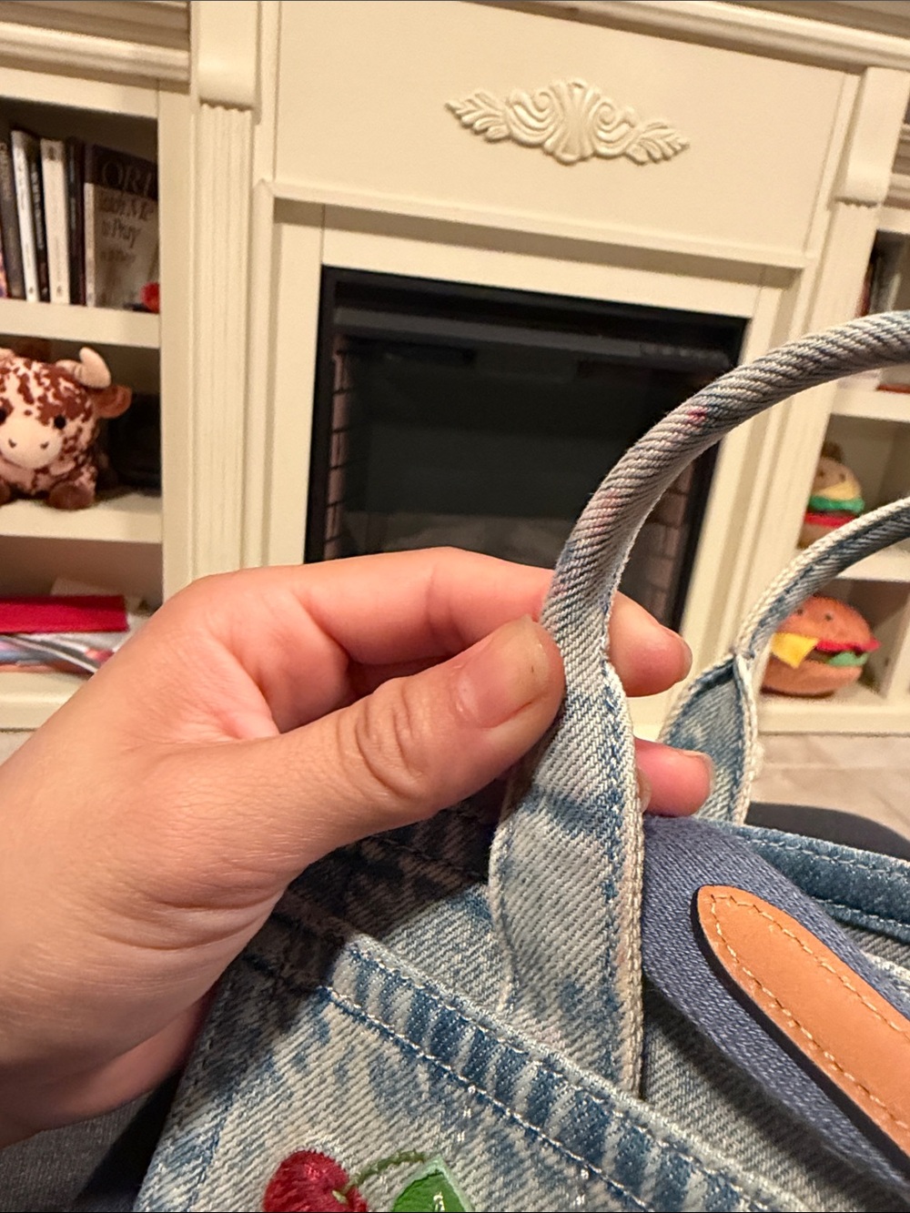 Coach Denim Cherry Embroidered Tote - Picture 11 of 12